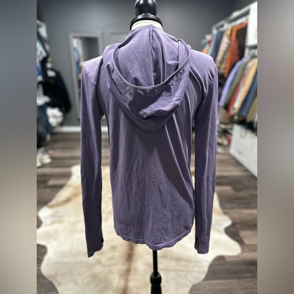Free People Movement Hoodie Women M/L Purple Long Sleeve Lightweight Shirt Gym - Picture 3 of 5
